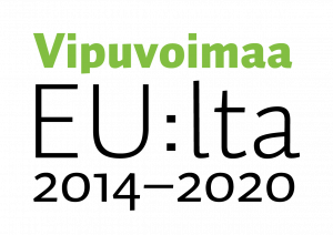 Vipuvoiman vihreä logo, jossa Eu teksti ja vuosiluku 2014-2020 mustalla.
