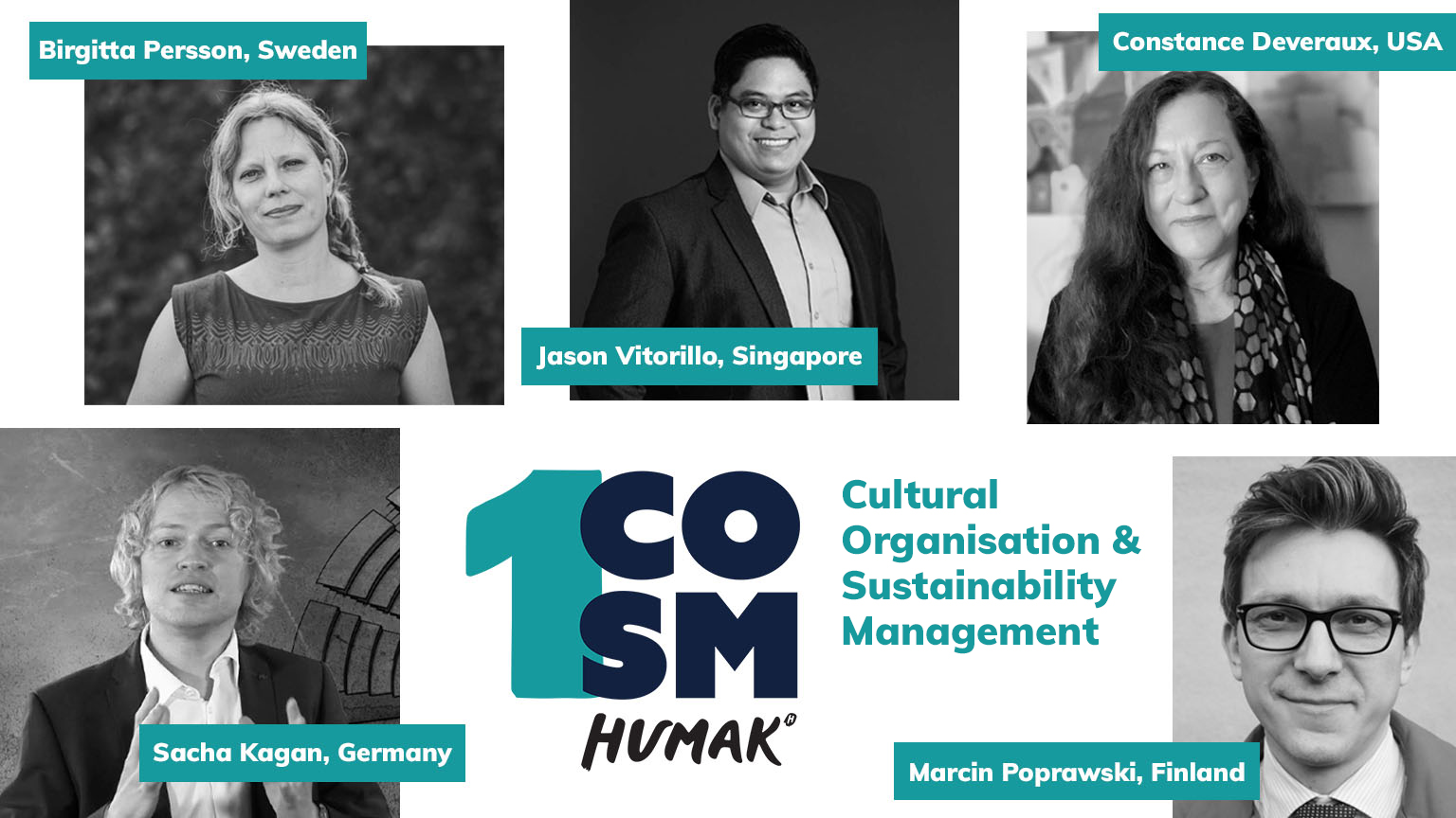 Cosm 1 speakers: Birgitta Perssson, Jason Vitorillo, Sacha Kagan, Contance Deveraux and Marcin Poprawski.