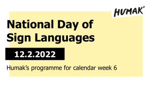 Banner for National Day of Sign Languages 12.2.2022.