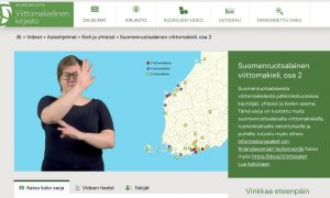 Screenshot of the Sign Language eLibrary website where a woman is signing.
