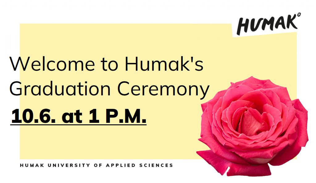 Humak’s Graduation Ceremony Will Be Held Online on 10.6.2022 at 1PM