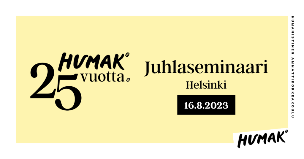 Humak 25 vuotta juhlaseminaari Helsinki 16.8. logo