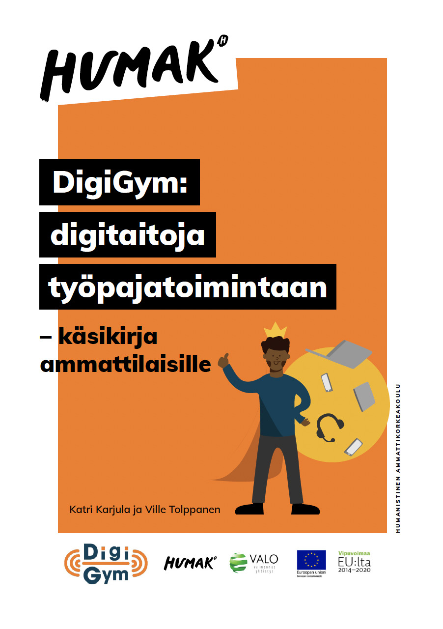 DigiGym: digitaitoja työpajatoimintaan – käsikirja ammattilaisille-kirjan kansikuva.