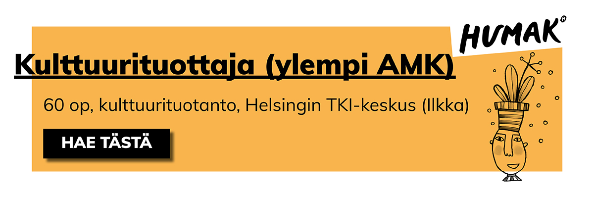 Kulttuurituottajan tutkinnon (ylempi AMK) hakubanneri, Hae tästä