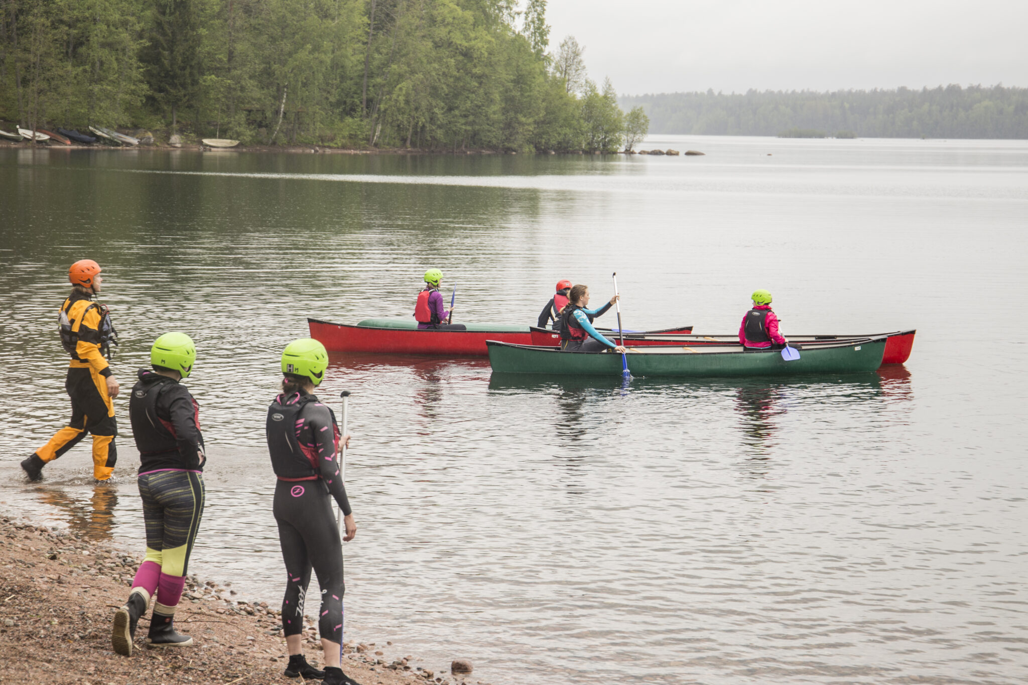 Adventure Education students practise kayaking in coastal waters.&nbsp;