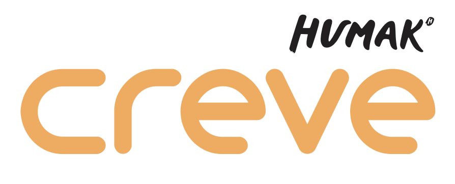 Oranssi teksti creve ja Humakin musta logo. 