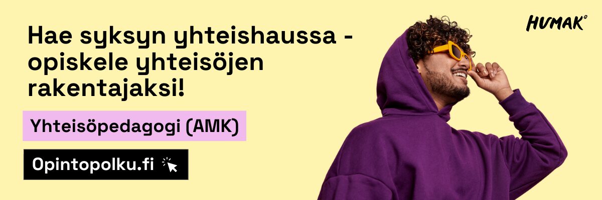 Keltaisella taustalla nuori mies katselee horisonttiin uteliaana.