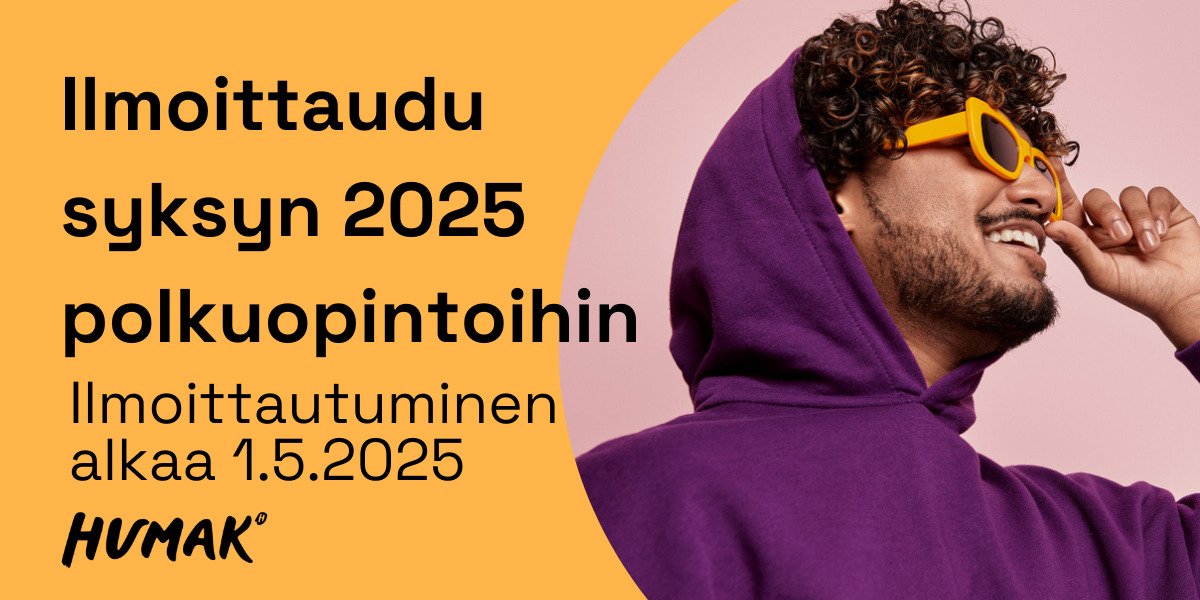 Ilmoittaudu syksyn 2025 polkuopintoihin - ilmoittautuminen alkaa 1.5.2025