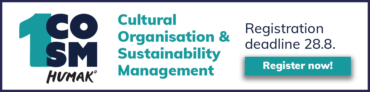 Register now to Cultural organisation and sustainability management link.