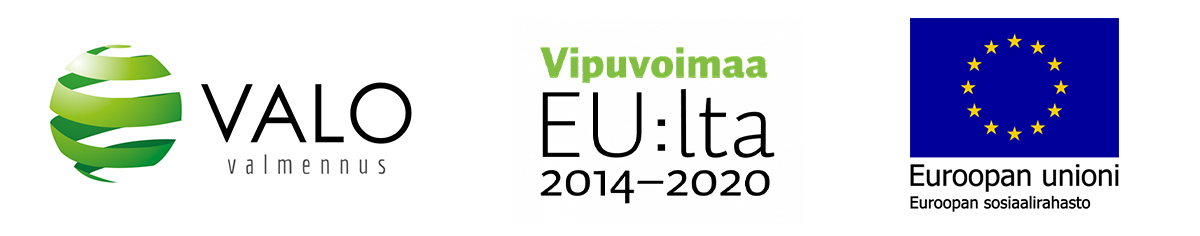 Digigymin logot: Humak, Valovalmennus, Vipuvoimaa EU:lta ja ESR.