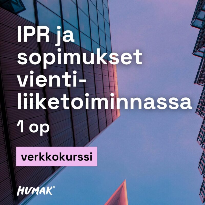 IPR ja sopimukset vientiliiketoiminnassa.