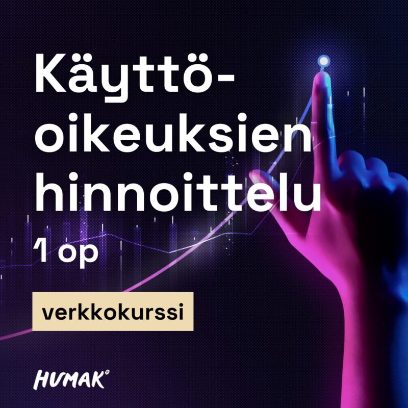 Käyttöoikeuksien hinnoittelu.