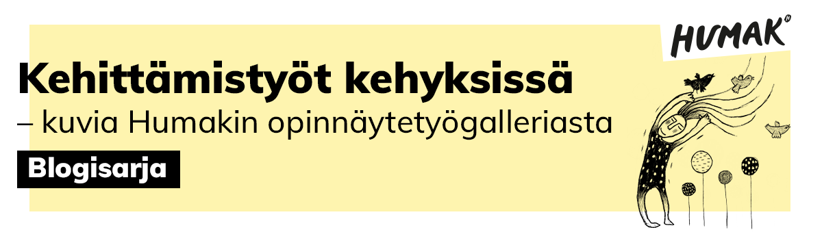 Blogisarja: Kehittämistyöt kehyksissä – kuvia Humakin opinnäytetyögalleriasta.