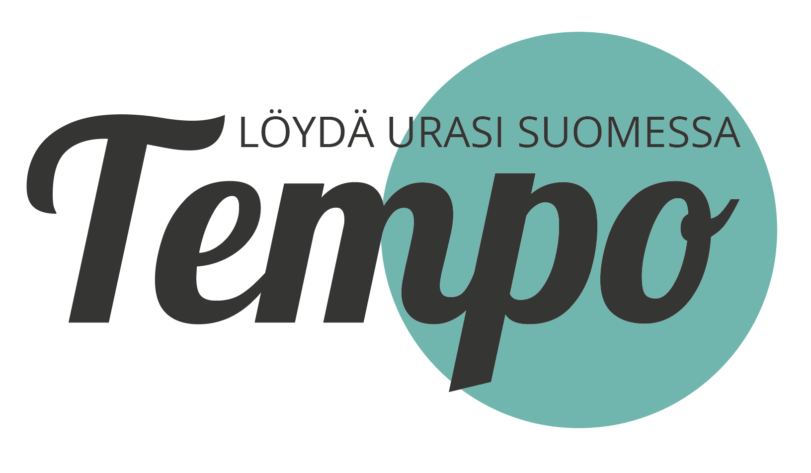 Tempo-hankkeen logo, jossa taustalla sininen pallo, jonka päällä lukee isoin kirjaimin tempo ja pienemmin kirjaimin löydä urasi Suomessa.