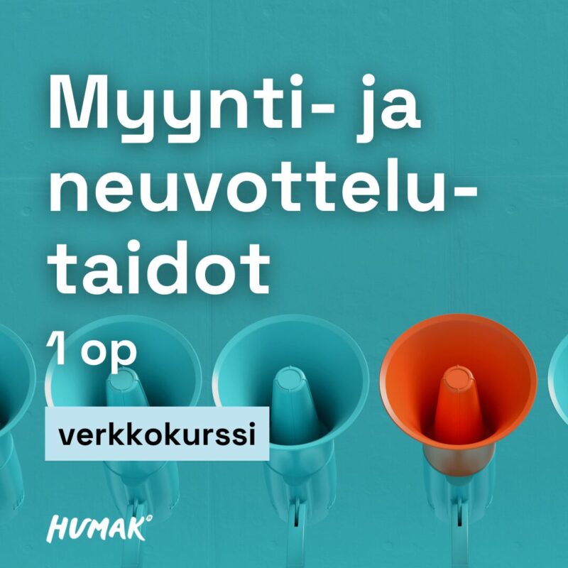 Myynti- ja neuvottelutaidot.