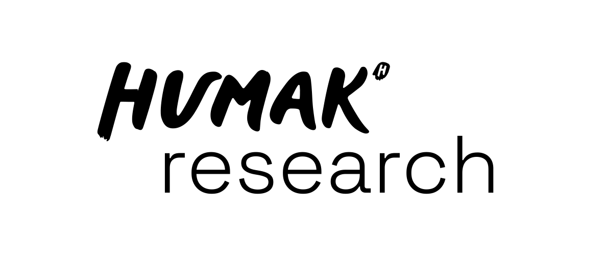 Humak Researcho -logo. Musta, yksinkertainen fontti.